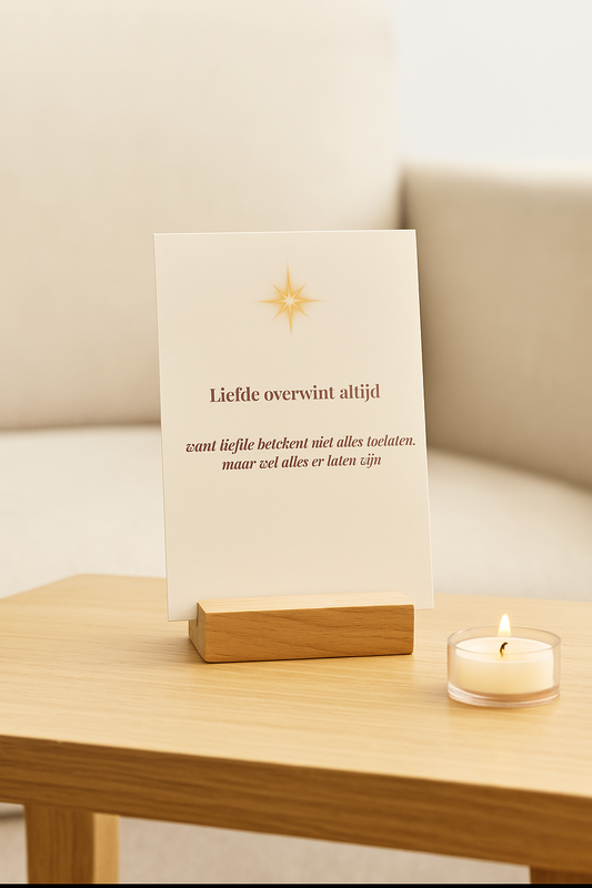 Affirmatiekaart liefde overwint altijd