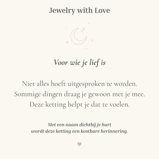 Geboortesteen Ketting met Hartje en naam gravering