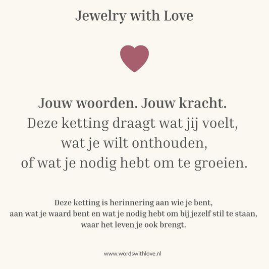 Gepersonaliseerde affirmatieketting – Jouw eigen tekst, quote of illustratie als sieraad