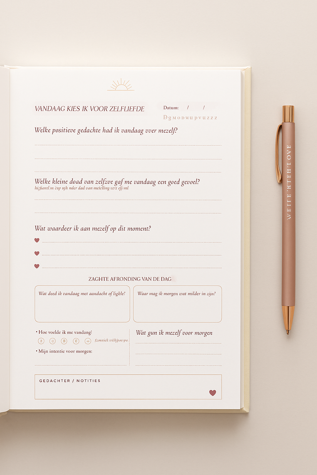 Write with Love Journal – voor zelfliefde, rust & herstel