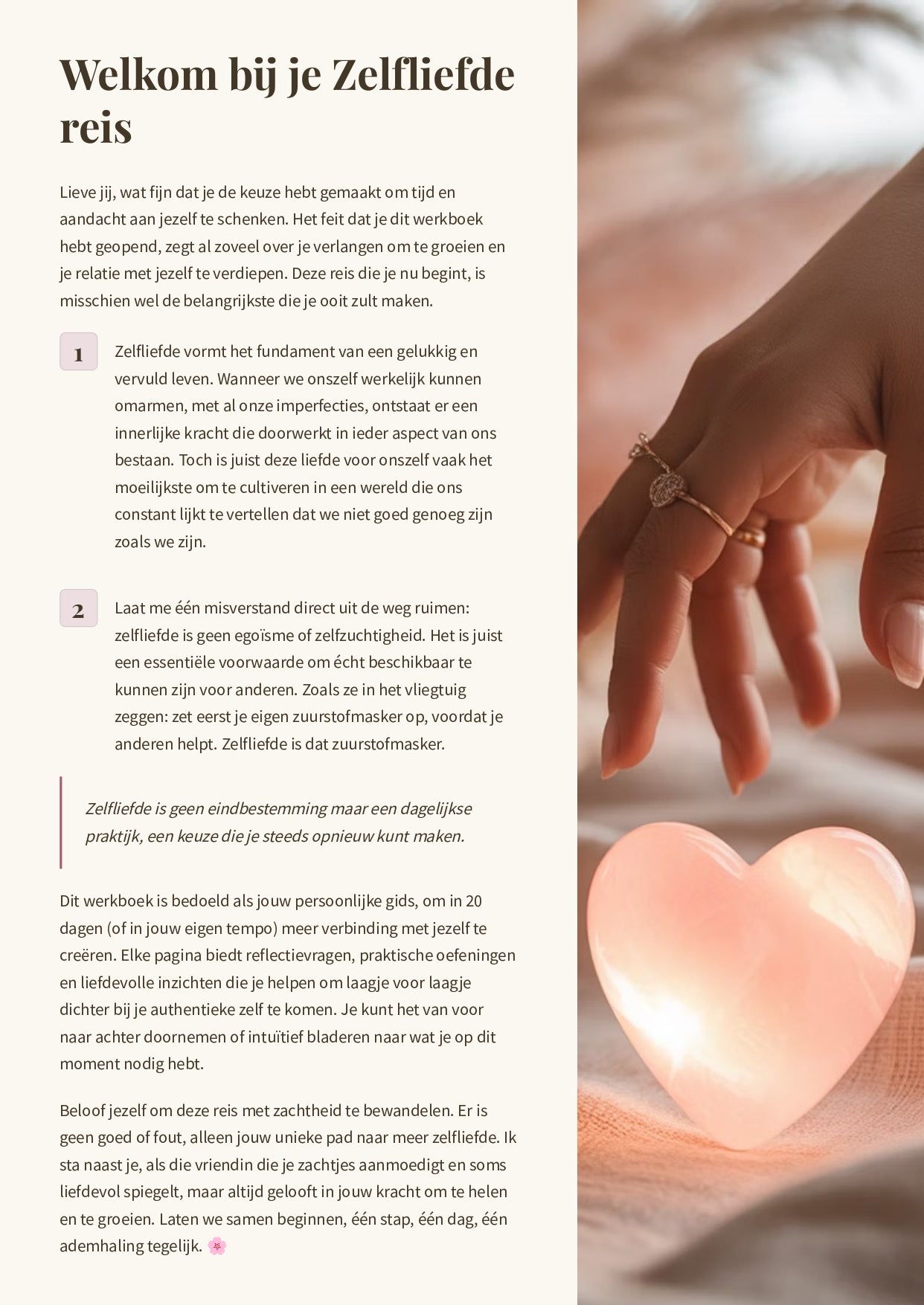 Terug naar jezelf, Welkom bij je zelfliefde reis werkboek - door bewust te kiezen voor liefdevolle taal, kun je je mindset positief veranderen