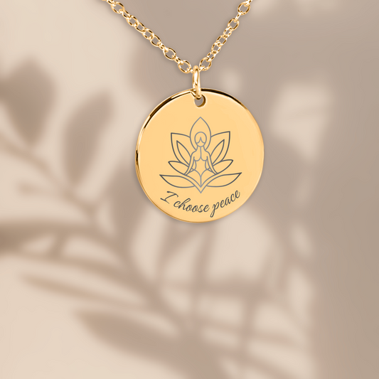 Betekenisvolle affirmatieketting goud - I choose peace