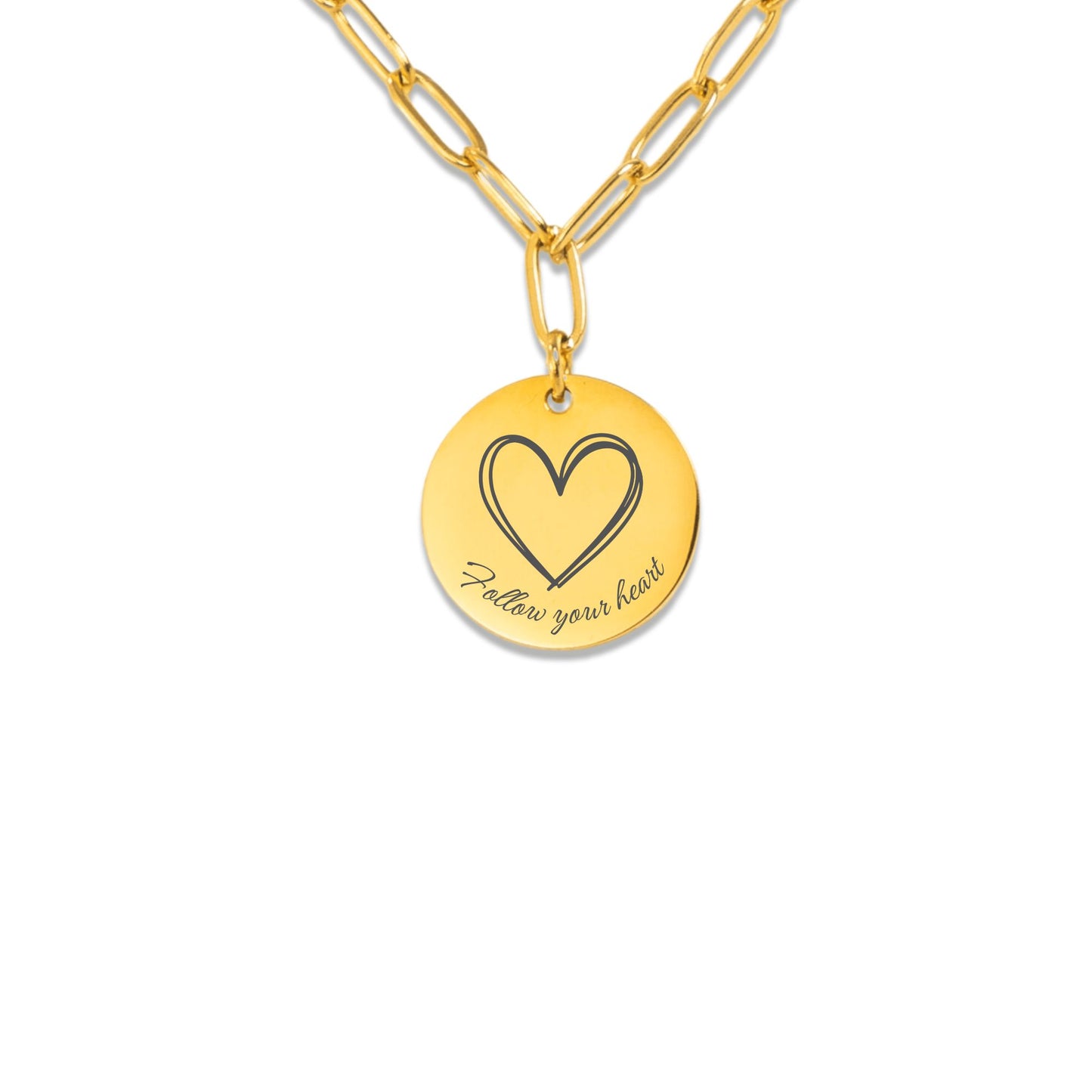 Follow your heart ❤️ - Betekenisvolle affirmatieketting paperclip
