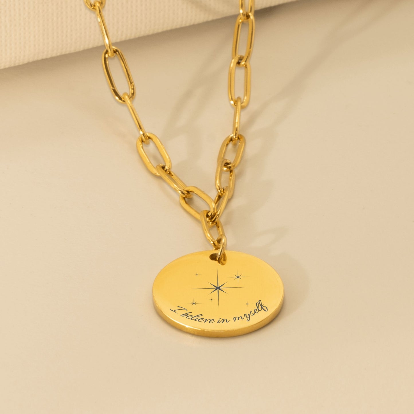 I believe in myself ✨ - Betekenisvolle affirmatieketting paperclip