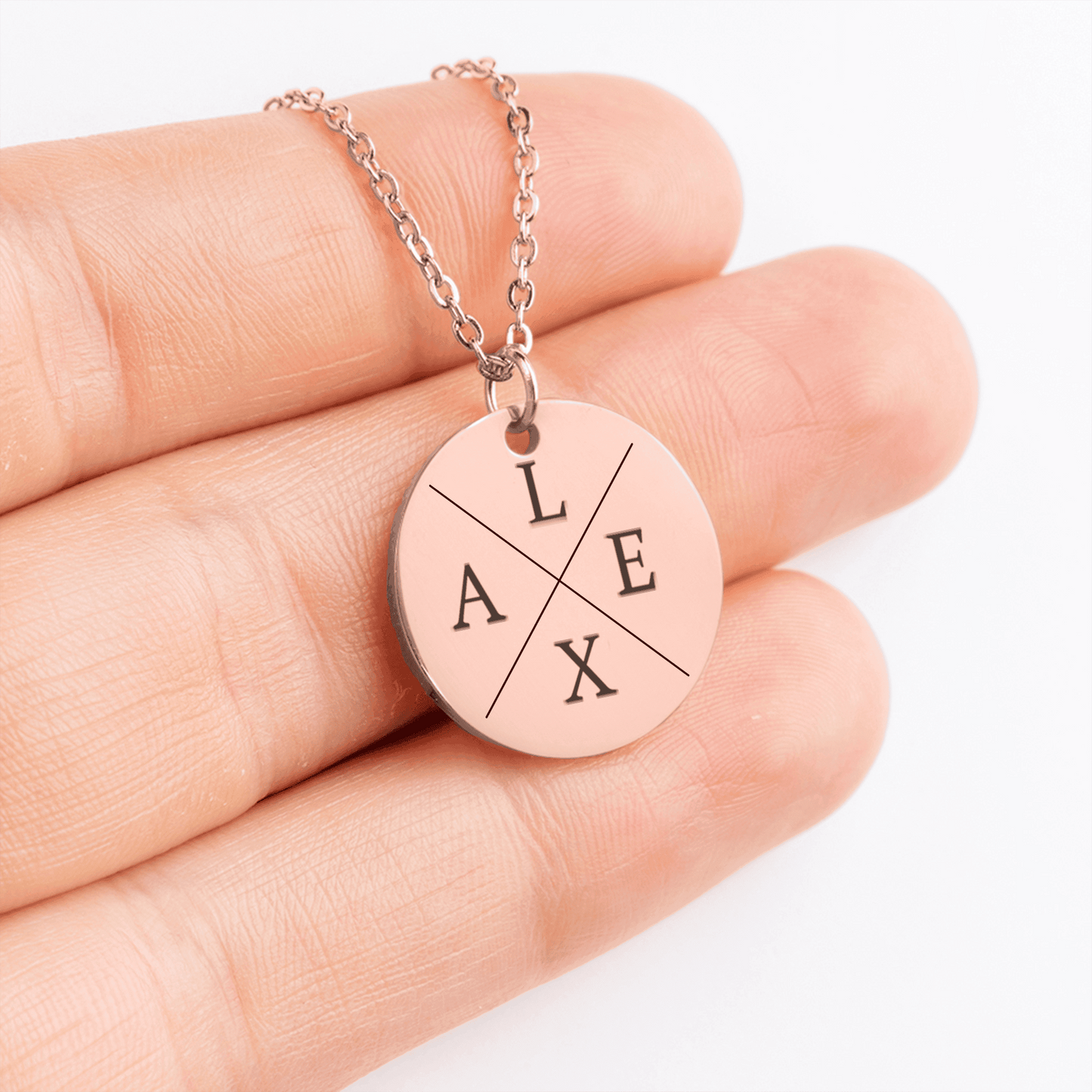Gepersonaliseerde initialen Ketting rosegoud– draag wie je lief is