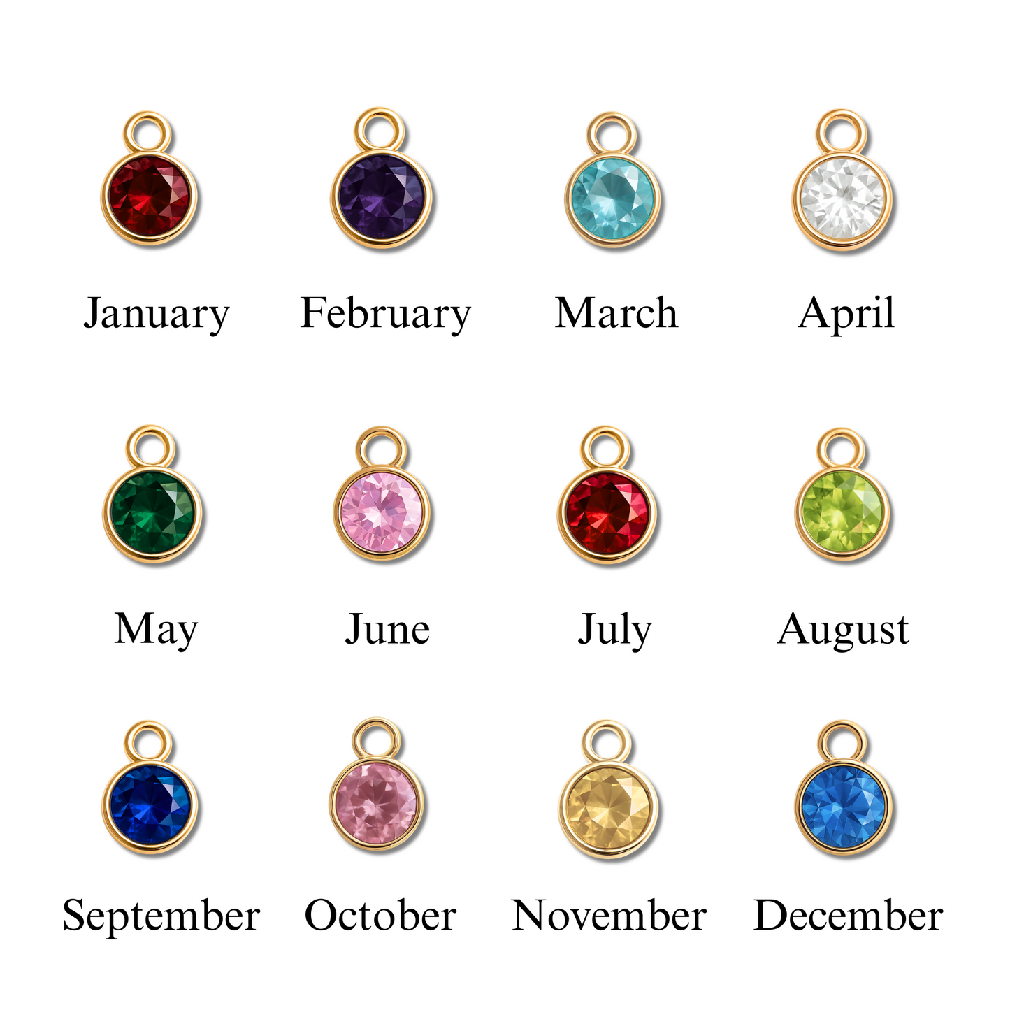 Geboortesteen Ketting met Hartje en naam gravering