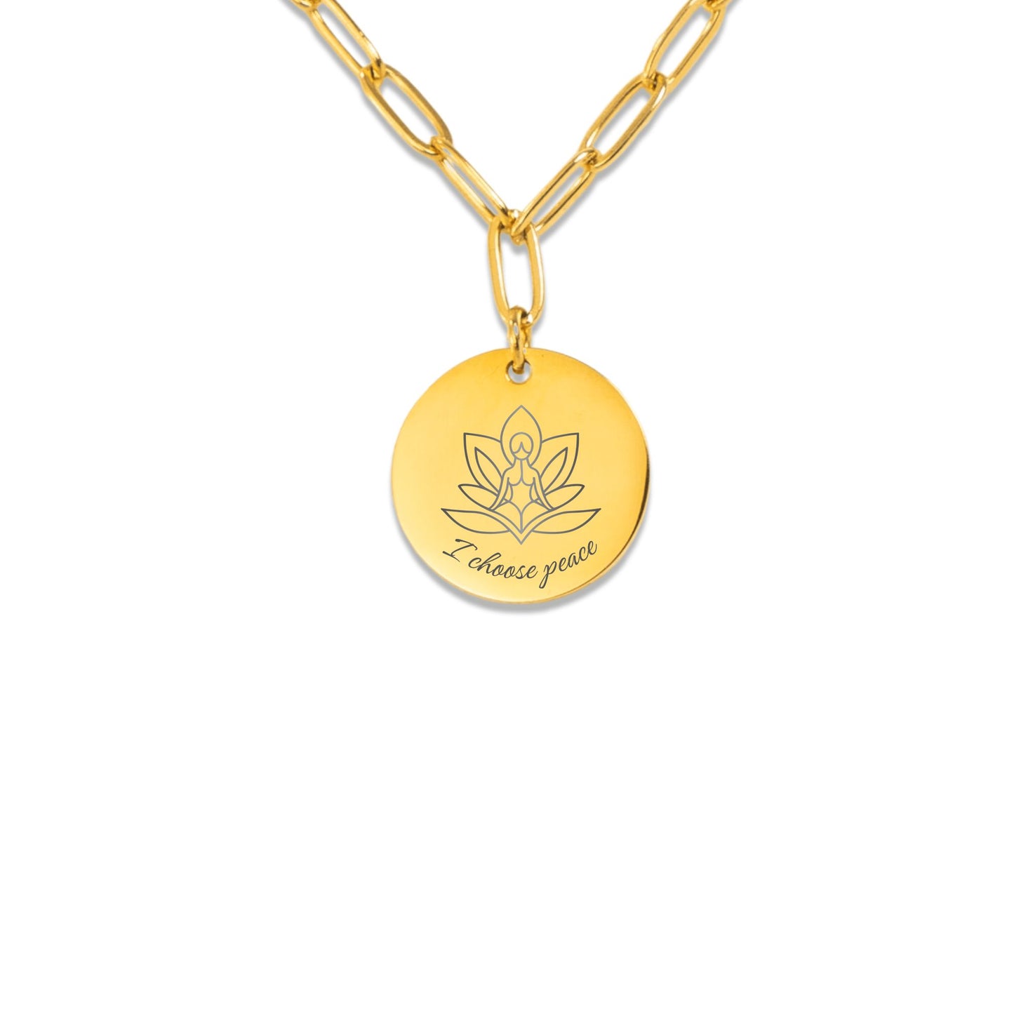 I choose peace 🧘🏼‍♀️- Betekenisvolle affirmatieketting paperclip